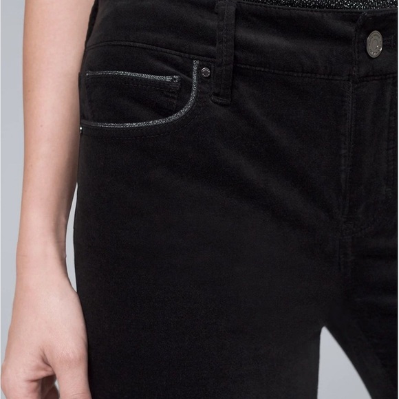 EUC WHBM Black Mid-rise Velvet Skinny Jeans Sz 10 - Picture 3 of 5